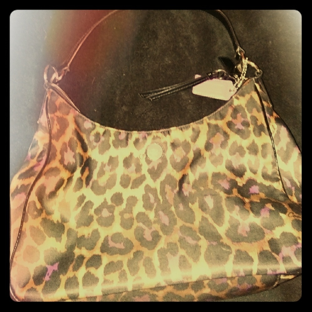 Authentic Coach Leopard purse